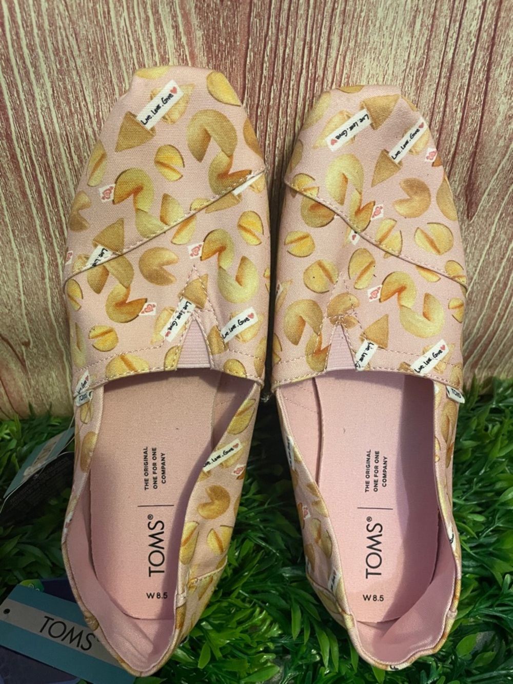 Toms Women’s Alpargata Dusty Blush Fortune Cookies Print Slip On Shoes - Picture 8 of 9